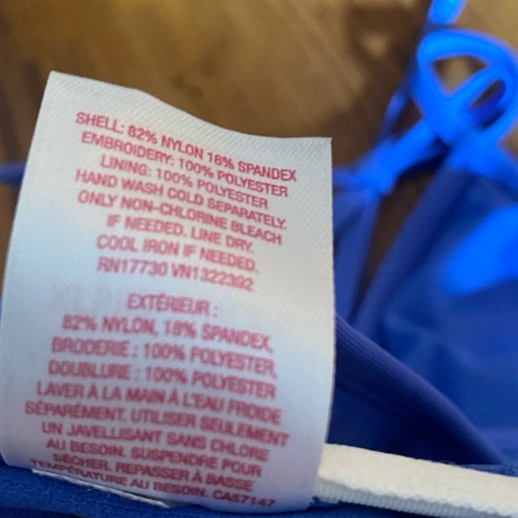 Xhilaration halter criss-cross blue/purple bikini top with pattern - Picture 5 of 5